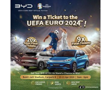 Join us this weekend, April 19-21, at Bukit Jalil Stadium, Carpark B, and stand a chance to win UEFA EURO 2024™️ tickets!