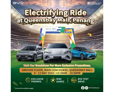 Electrifying ride at Queensbay Mall, Penang, from May 8th to May 12th!